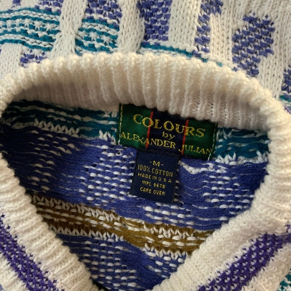 Colours Mens Sweater Vintage M Multi Color #L1 - Picture 6 of 6